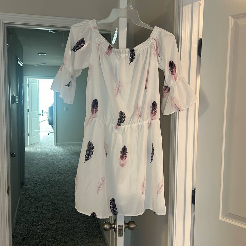 Off the shoulder white lightweight summer/spring dress